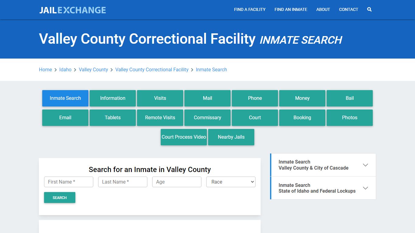 Valley County Correctional Facility Inmate Search - Jail Exchange