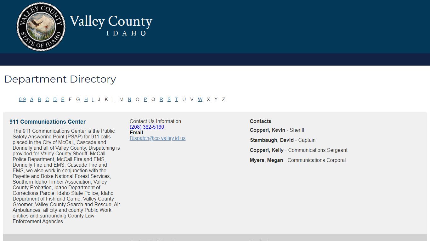 Official Website of Valley County, Idaho - Departments